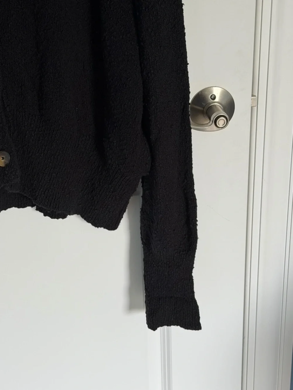 Free People Black Found My Friend Cardigan Sweater Size Large 54974